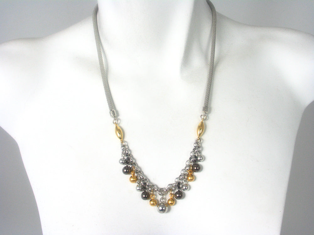 Mesh and Metal Ball Necklace | Erica Zap Designs