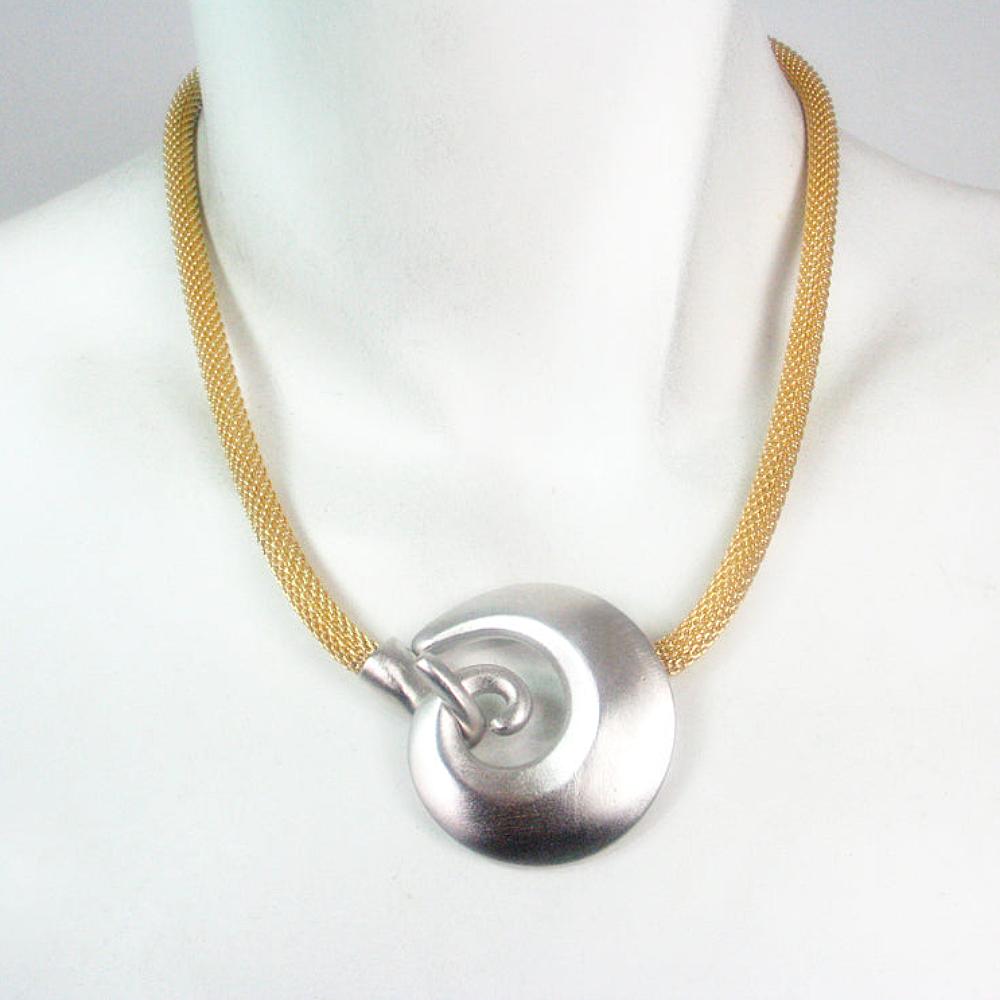Mesh Necklace with Spiral Hook Clasp | Erica Zap Designs
