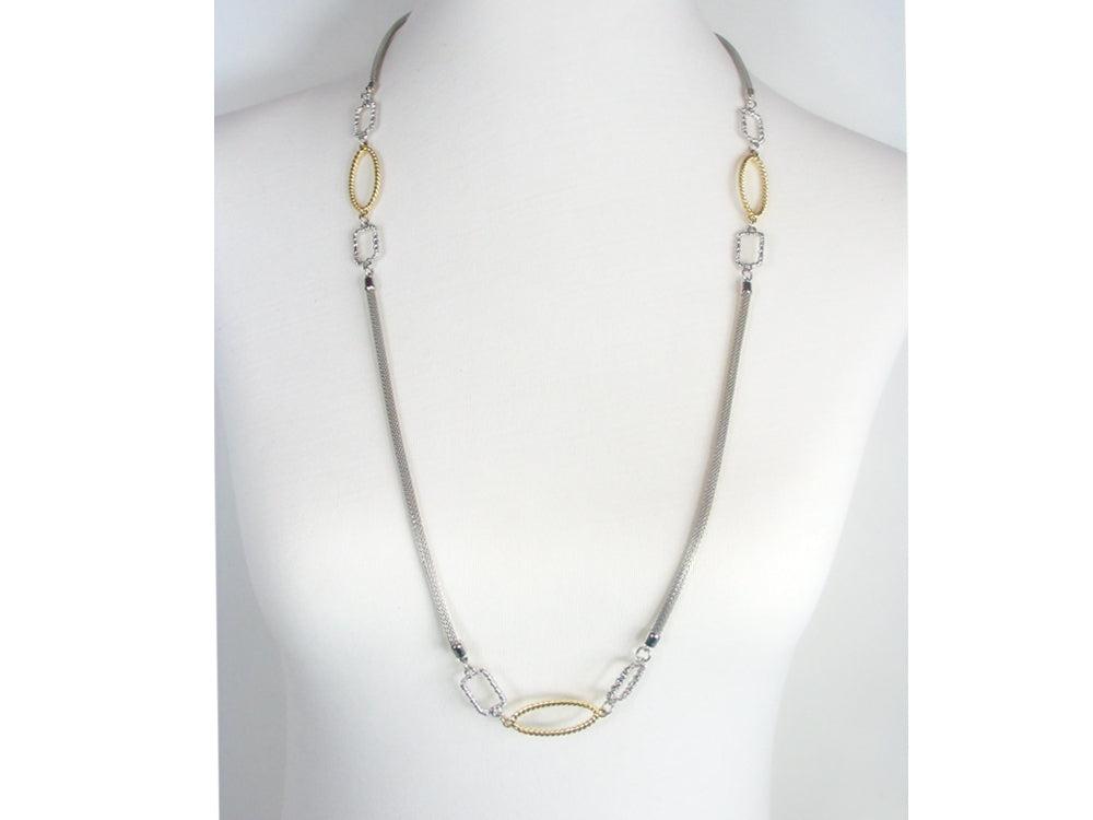 Long Mesh and Metal Shapes Necklace | Erica Zap Designs