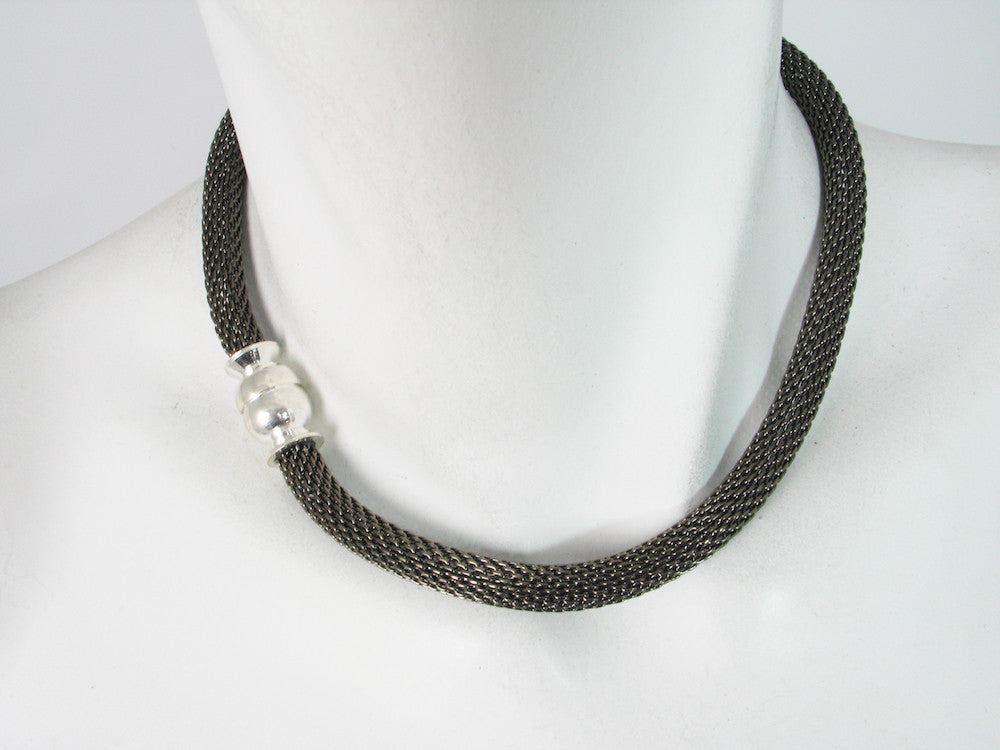 Mesh Necklace with Magnetic Ball Clasp | Erica Zap Designs