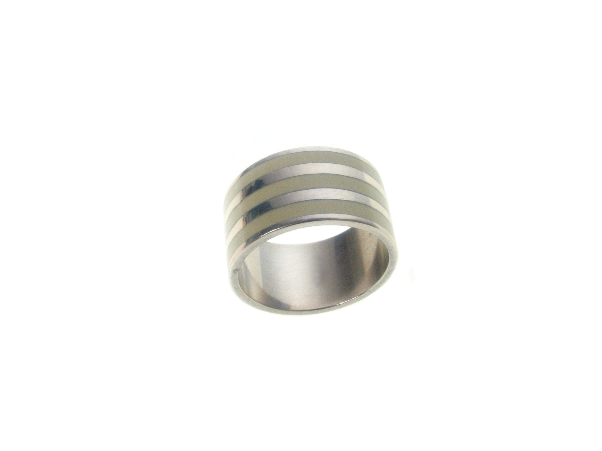 Sterling Silver Ivory Inlaid 3 Stripe Ring | Erica Zap Designs