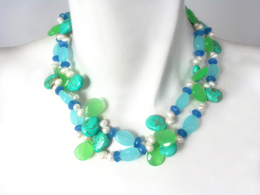 Stone and Pearl Necklace | Erica Zap Designs
