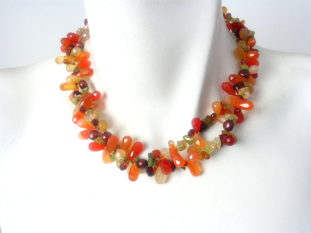 Faceted Carnelian and Peridot Necklace | Erica Zap Designs