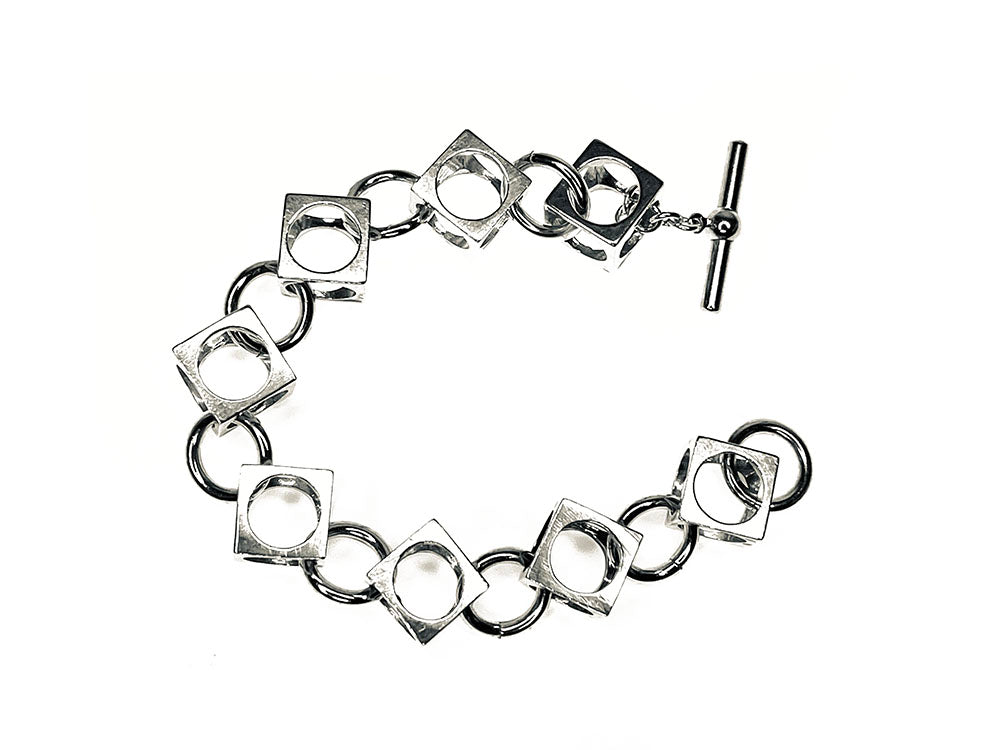Open Cube Sterling Bracelet | Erica Zap Designs