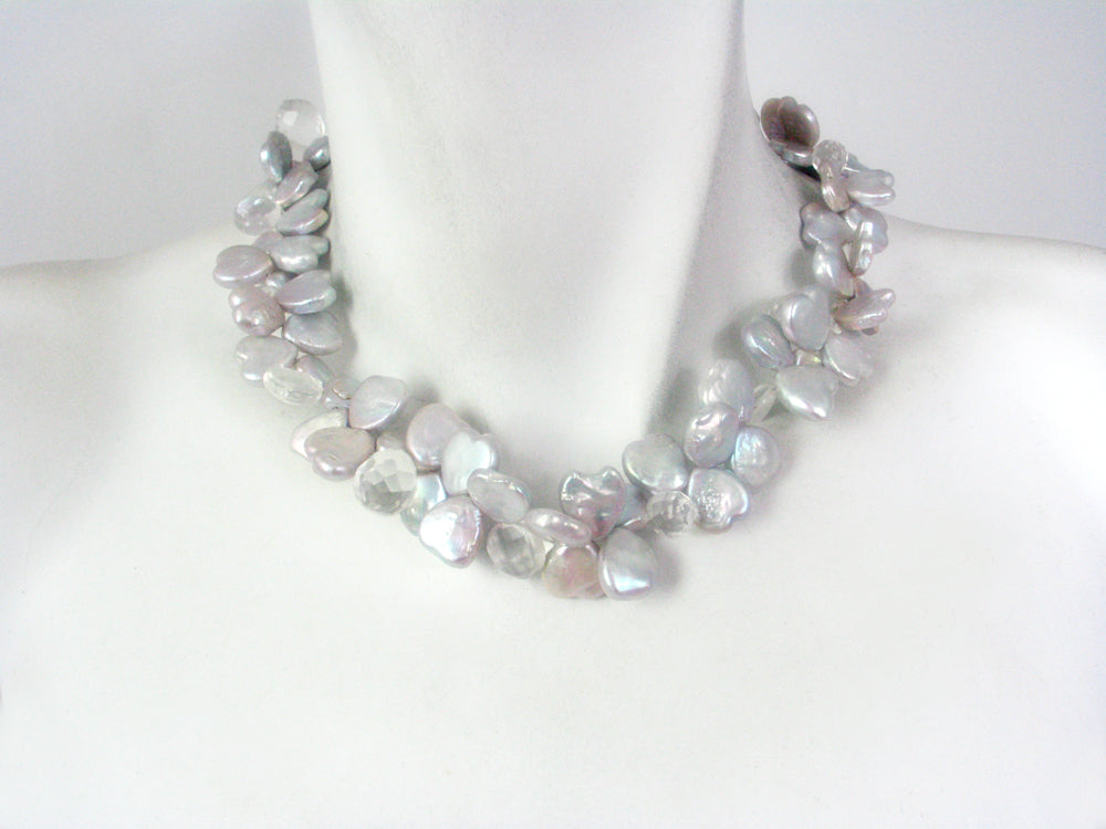 Heart Shaped Coin Pearl  Necklace | Erica Zap Designs