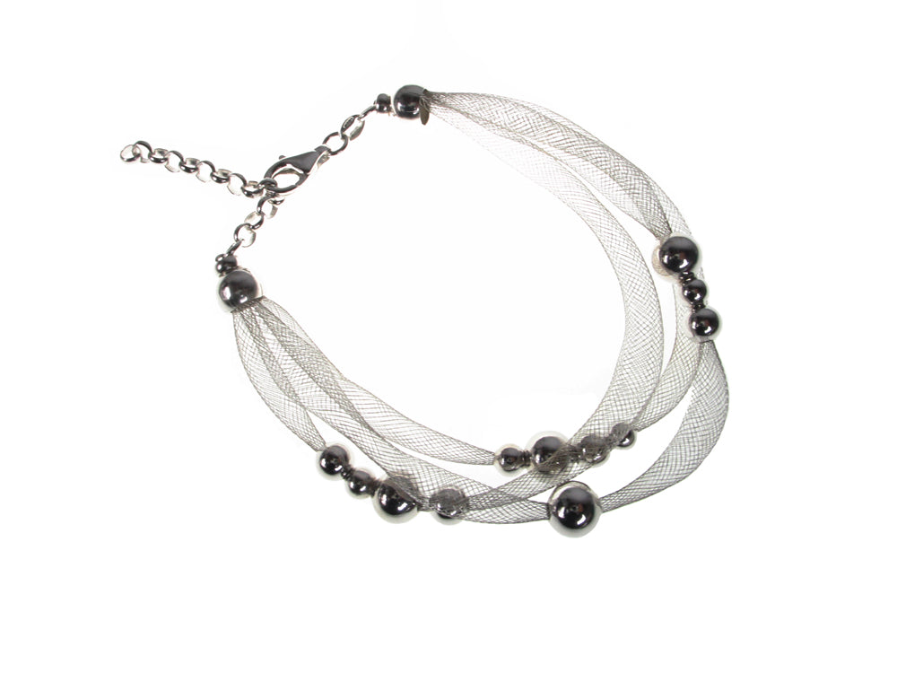 Sterling Tubular Wire Knit and Bead Bracelet | Erica Zap Designs