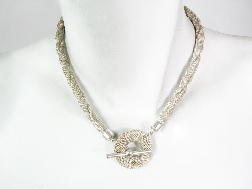 Twisted Sterling Mesh Necklace with Mesh Ring Closure | Erica Zap Designs