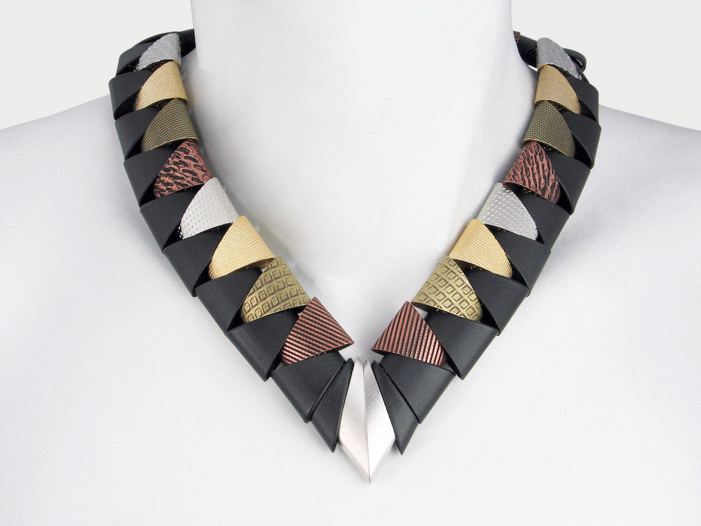 Multi Tone Short "V" Collar | Erica Zap Designs