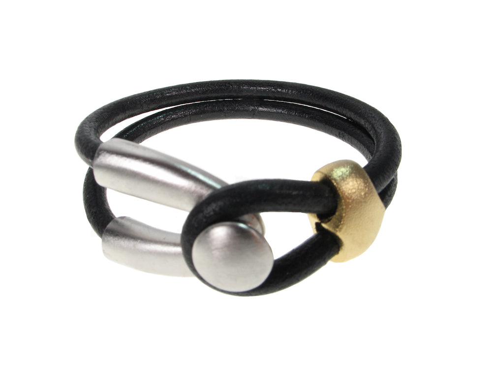 Cord Leather Bracelet | Double Strand Lasso & Slide | Erica Zap Designs