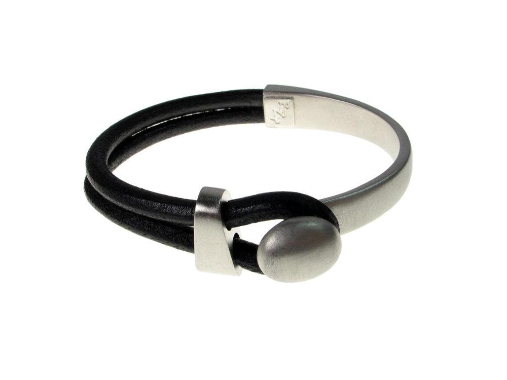 Men's Leather Bracelet | Lasso Knob & Slide | Erica Zap Designs