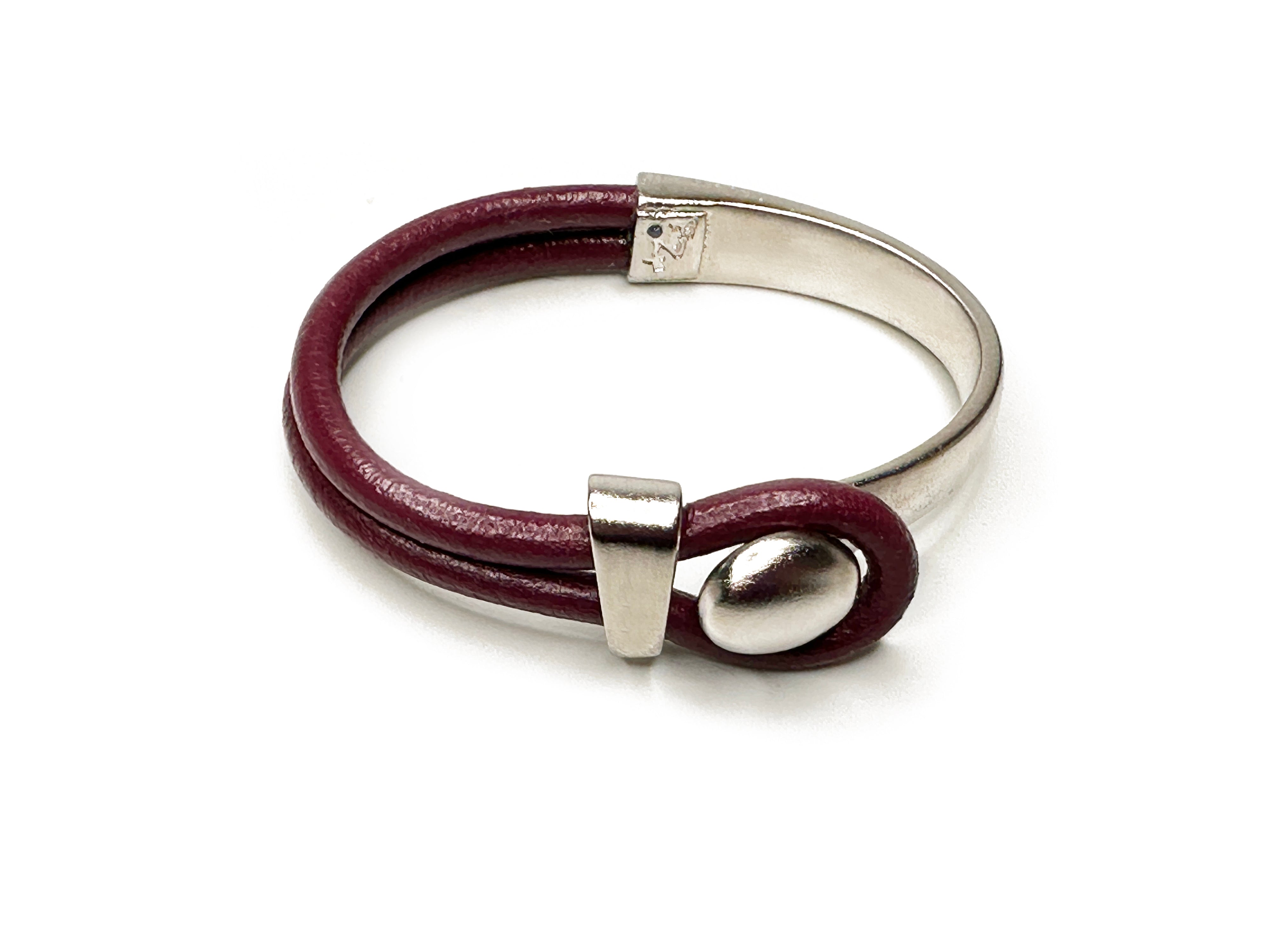 Platinum Lasso Knob & Slide Leather Bracelet | ERICA ZAP DESIGNS