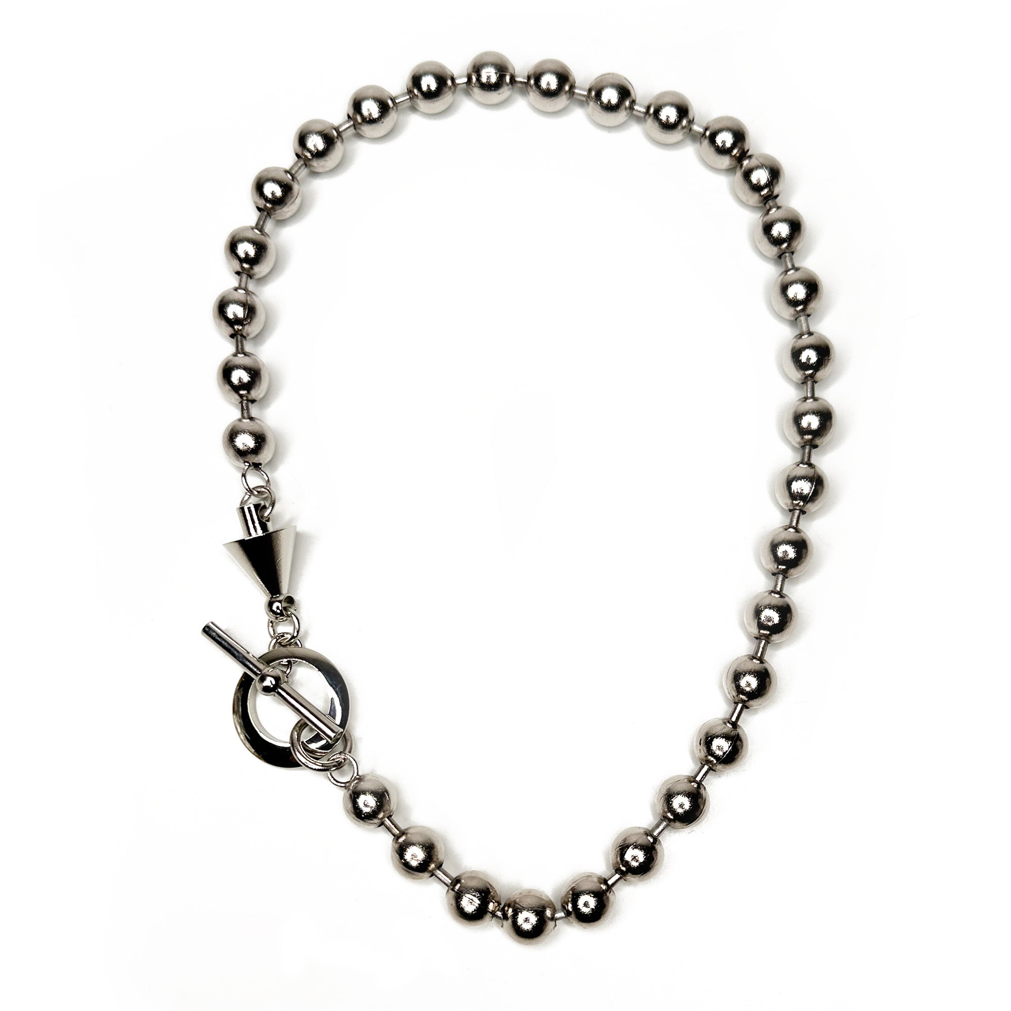 Ball Chain Necklace with Cone Toggle Clasp
