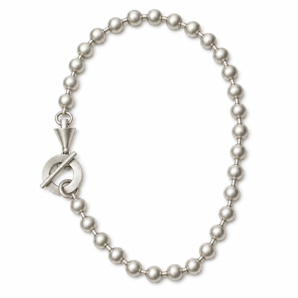 Ball Chain Necklace with Cone Toggle Clasp