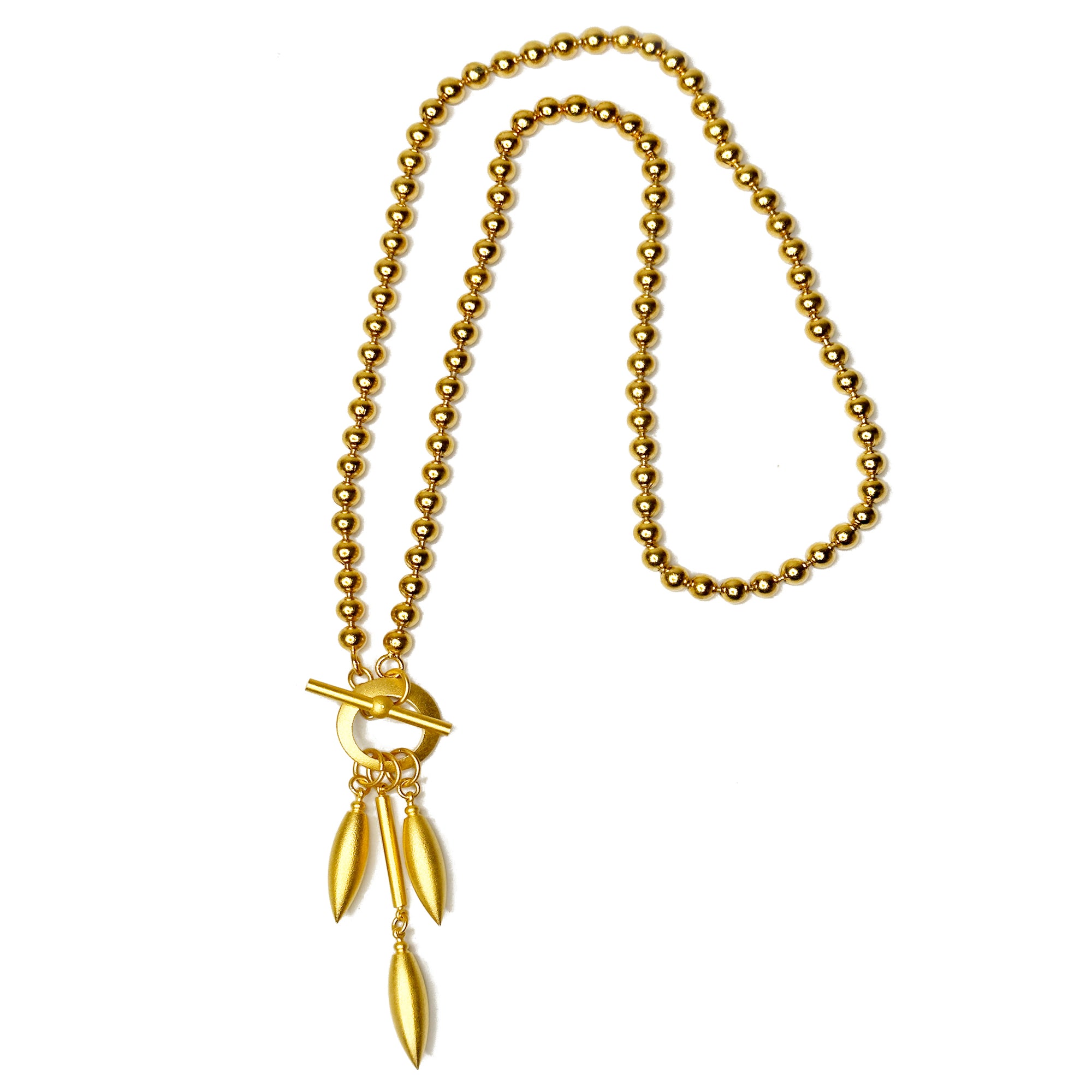 Geometric Drop Bead Chain Necklace