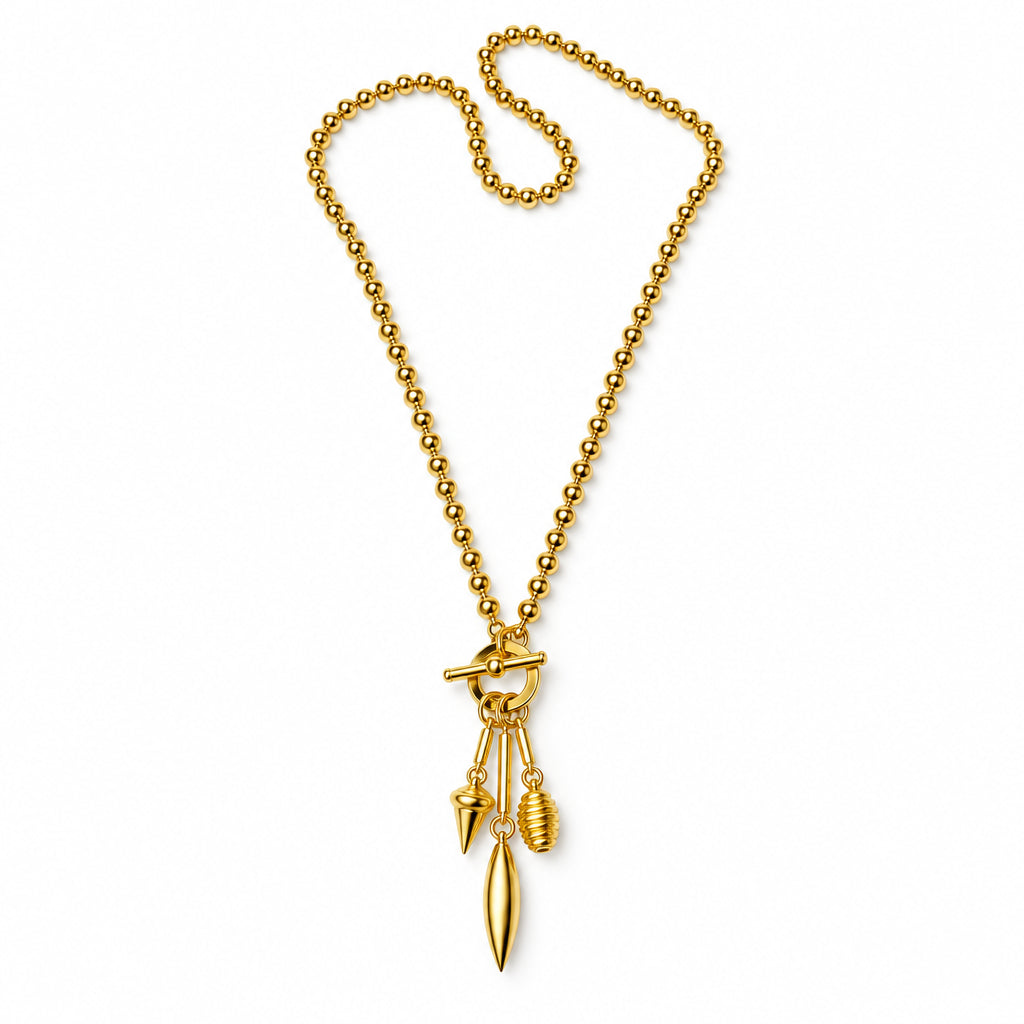 Multi Drop Bead Chain Necklace