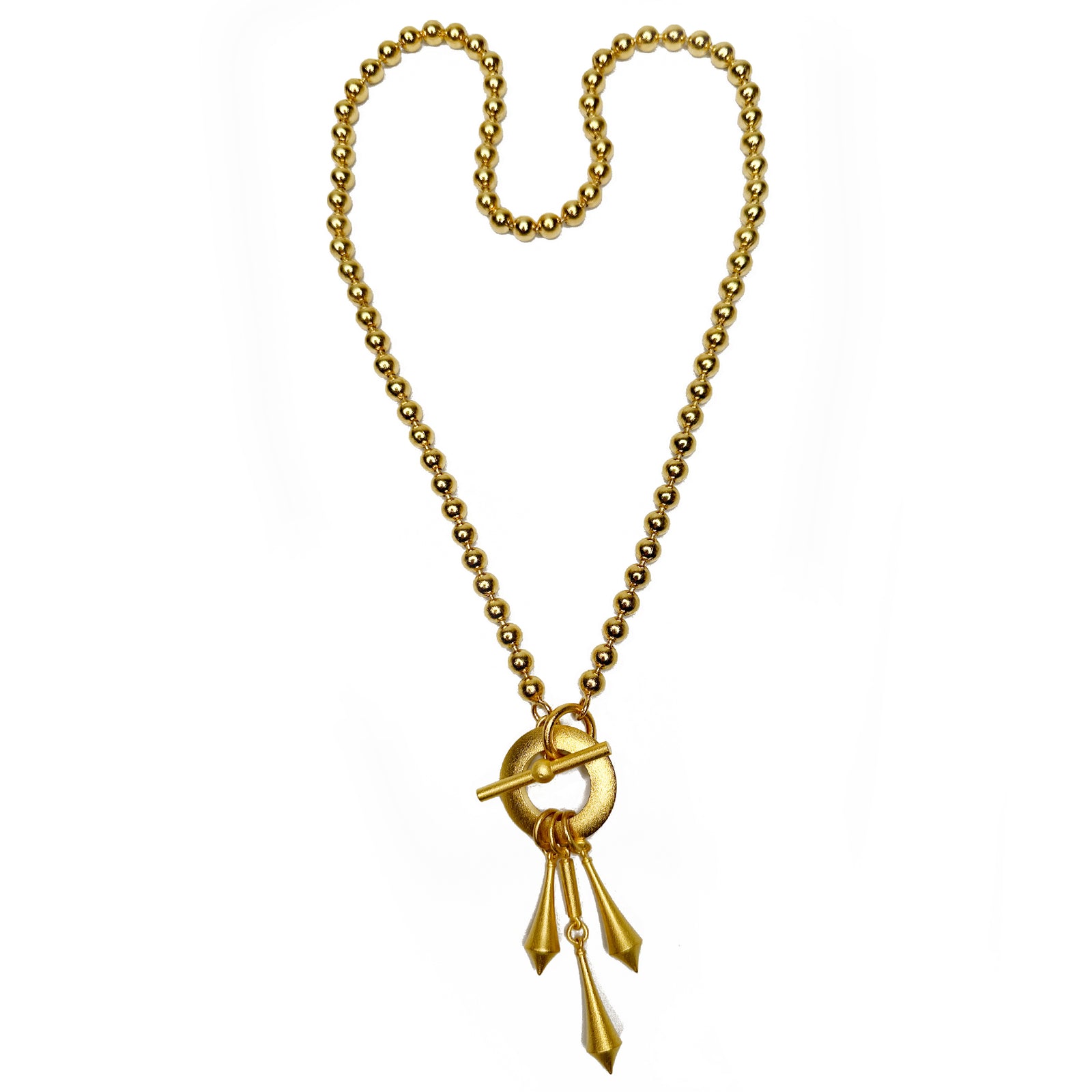 Turned Drop Bead Chain Necklace