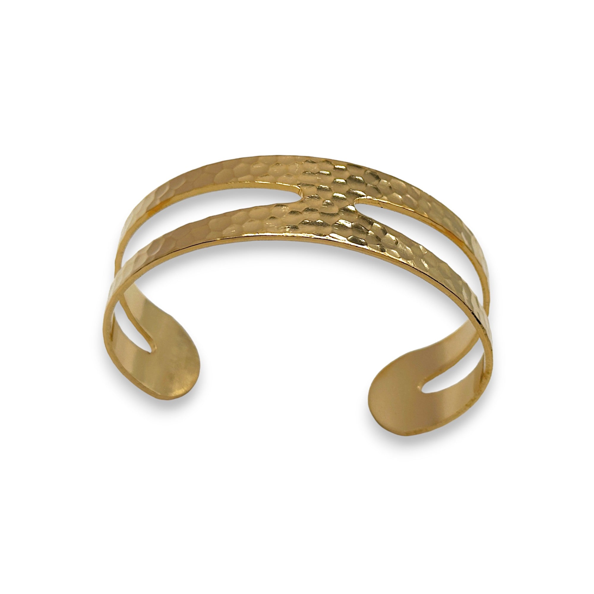 Double Cutout Hammered Cuff Bracelet