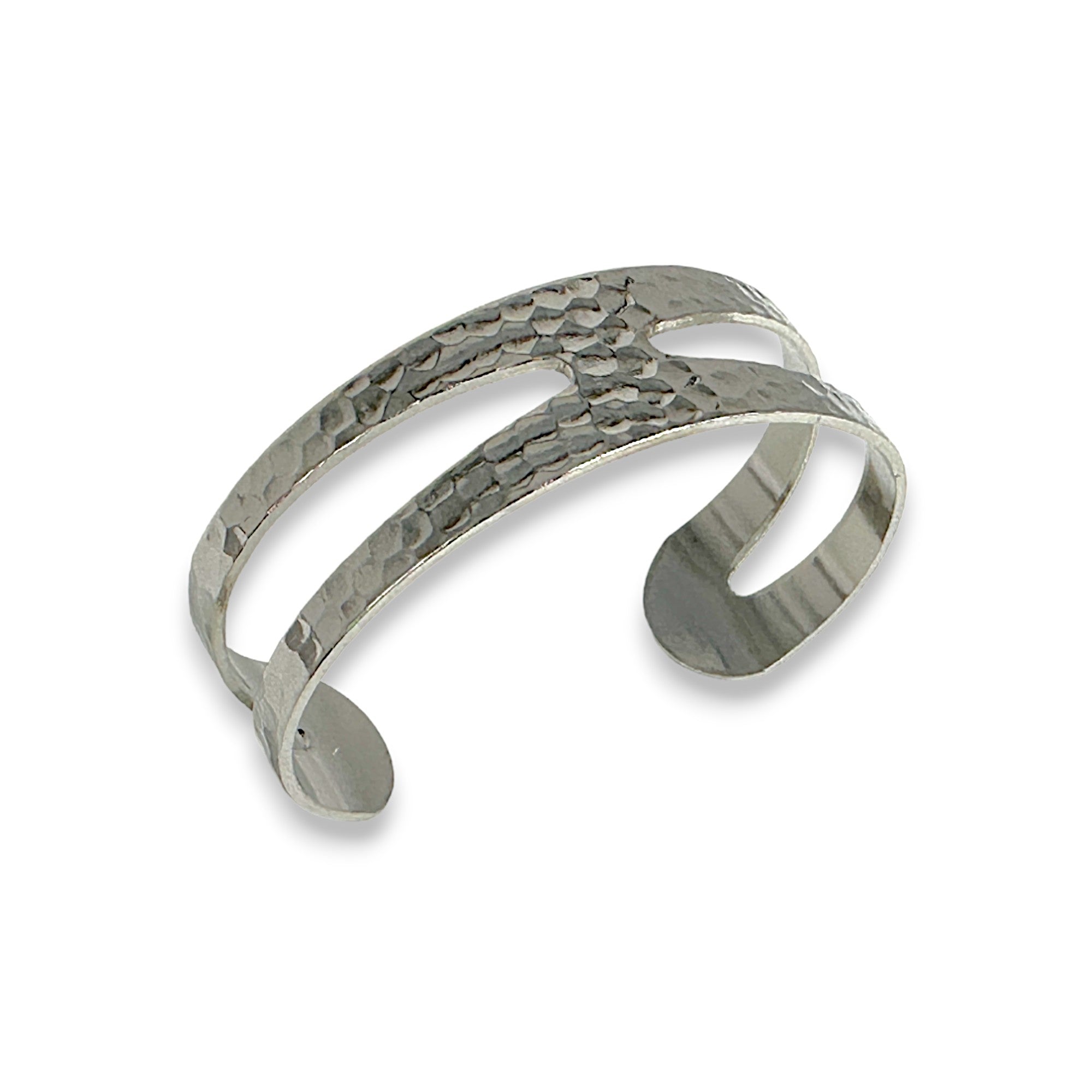Double Cutout Hammered Cuff Bracelet