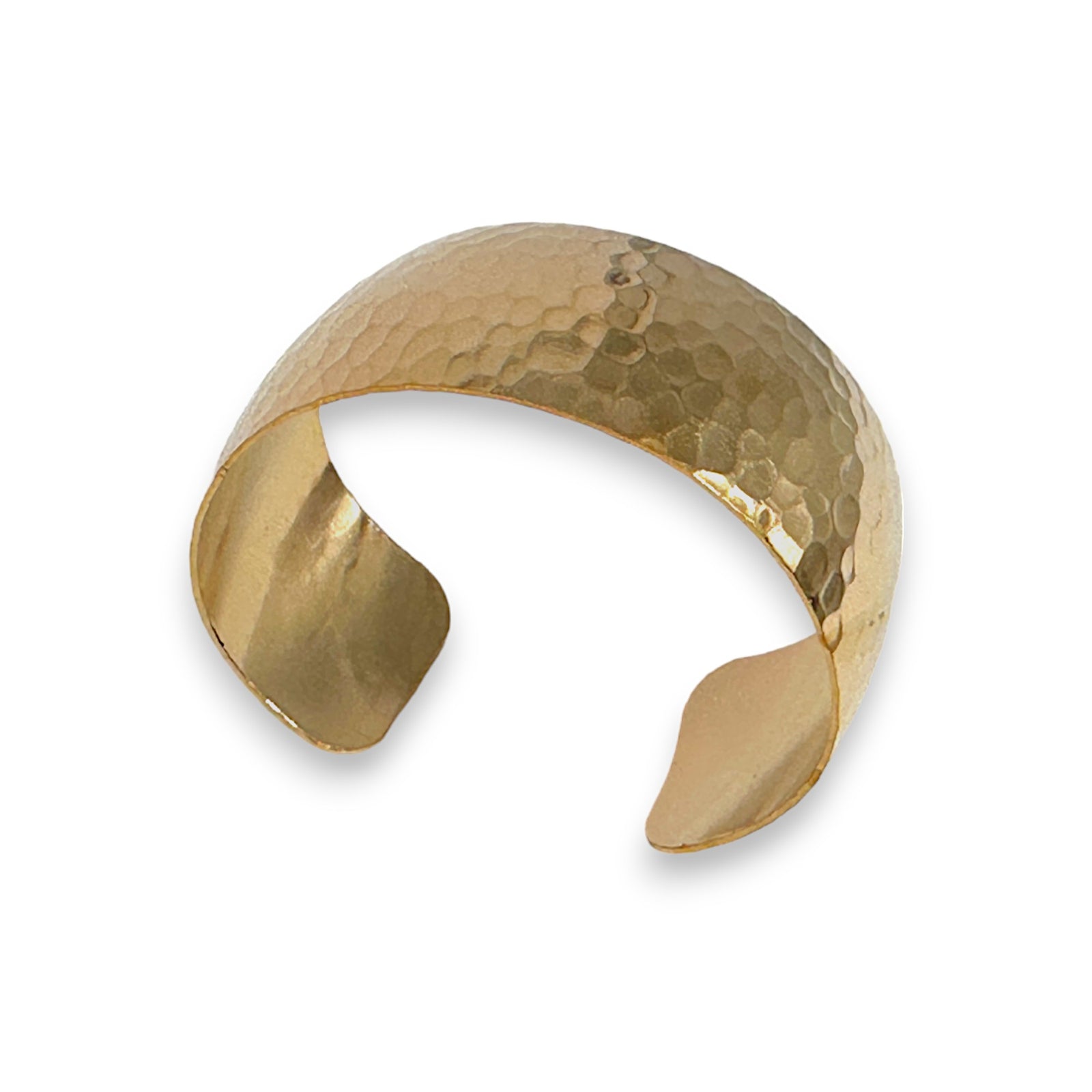 Wide Dome Hammered Cuff Bracelet