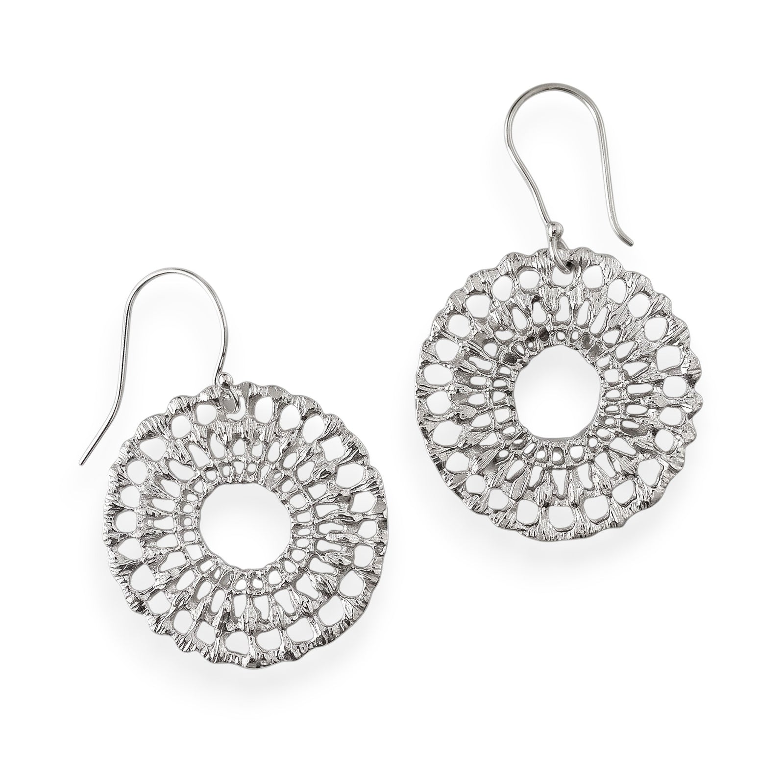 Lace Circle Sterling Earrings