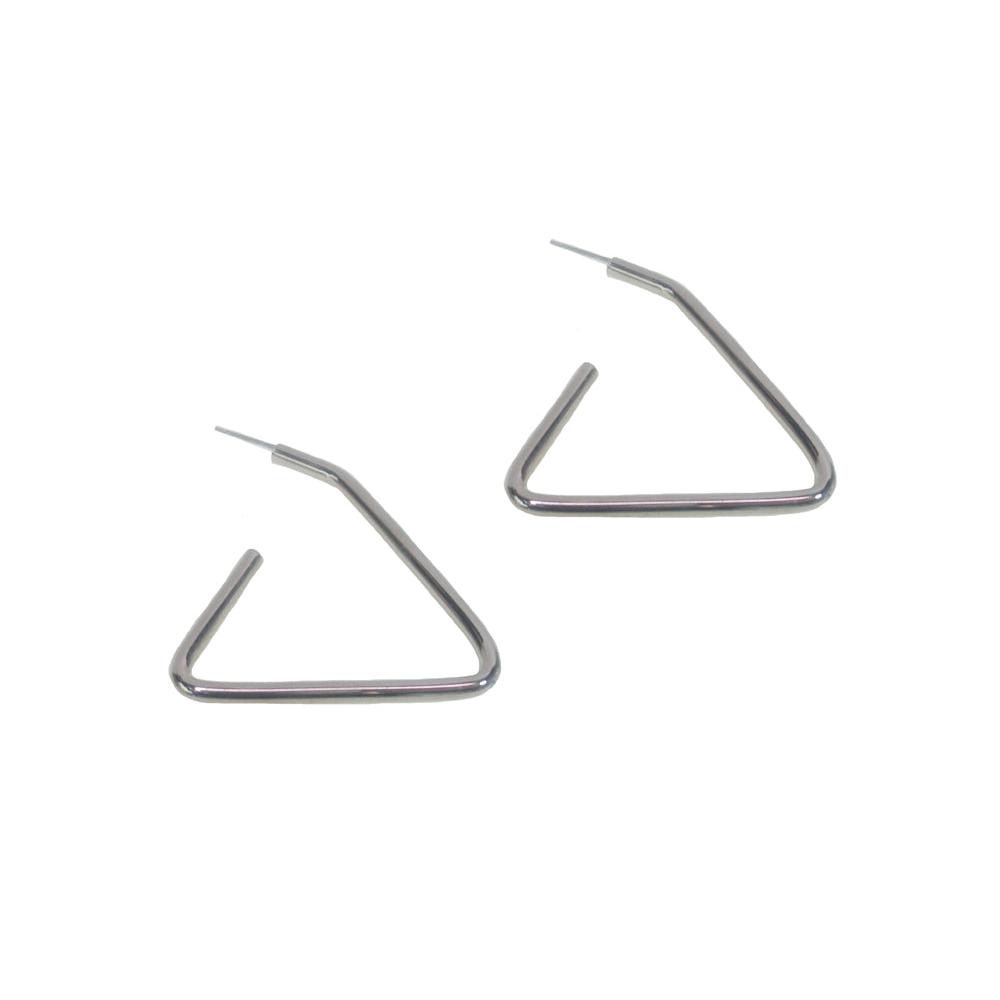 Triangle Earrings Rhodium