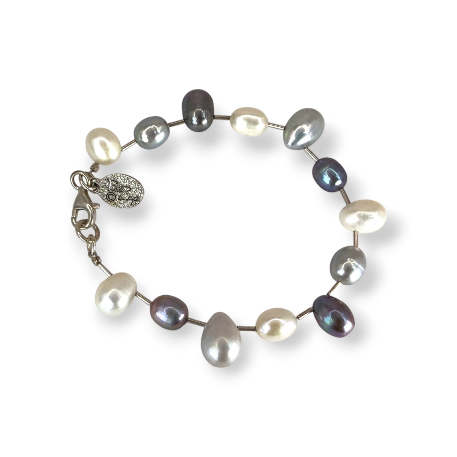 Pearl & Sterling Tube Bracelet