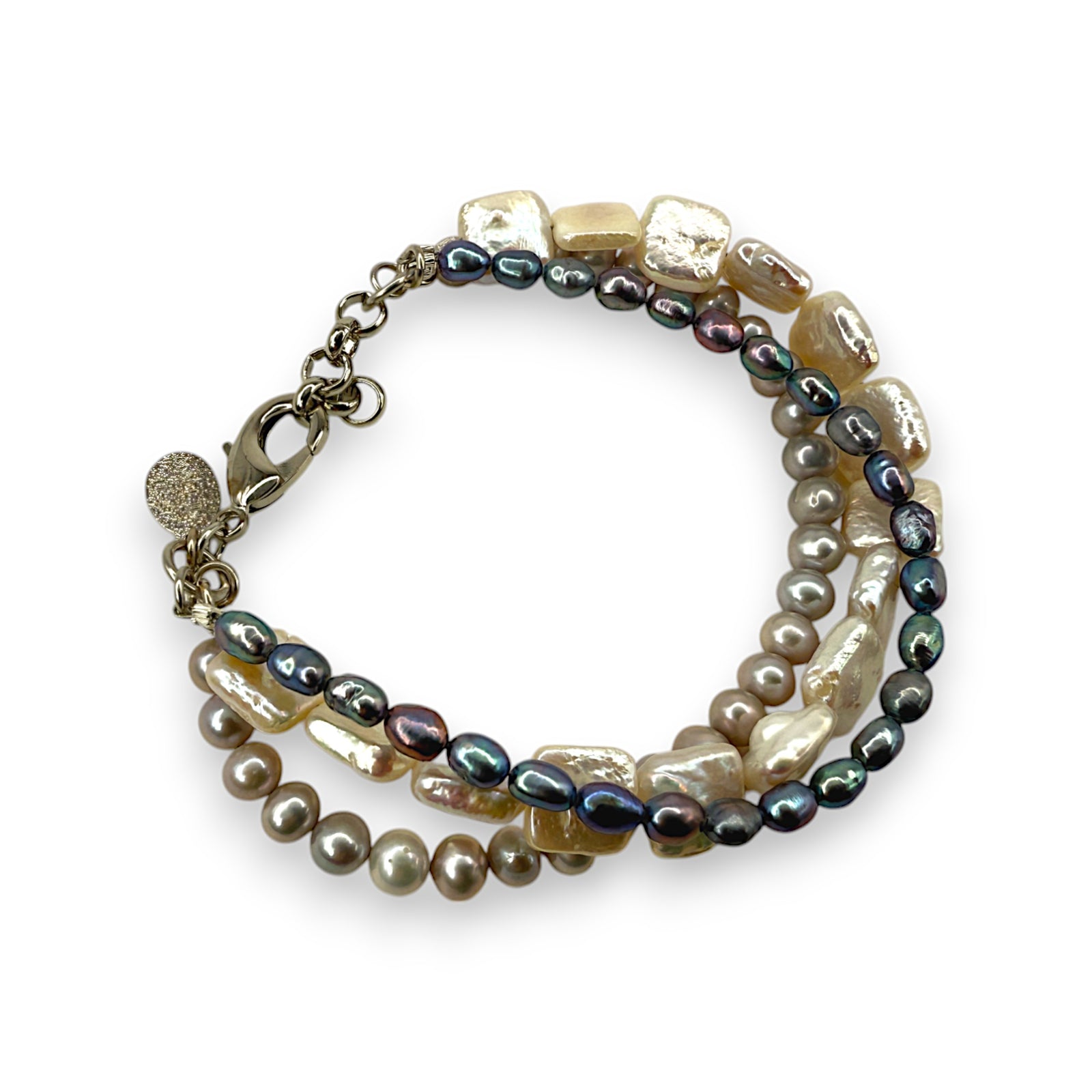 3-Strand Mixed Pearl Bracelet