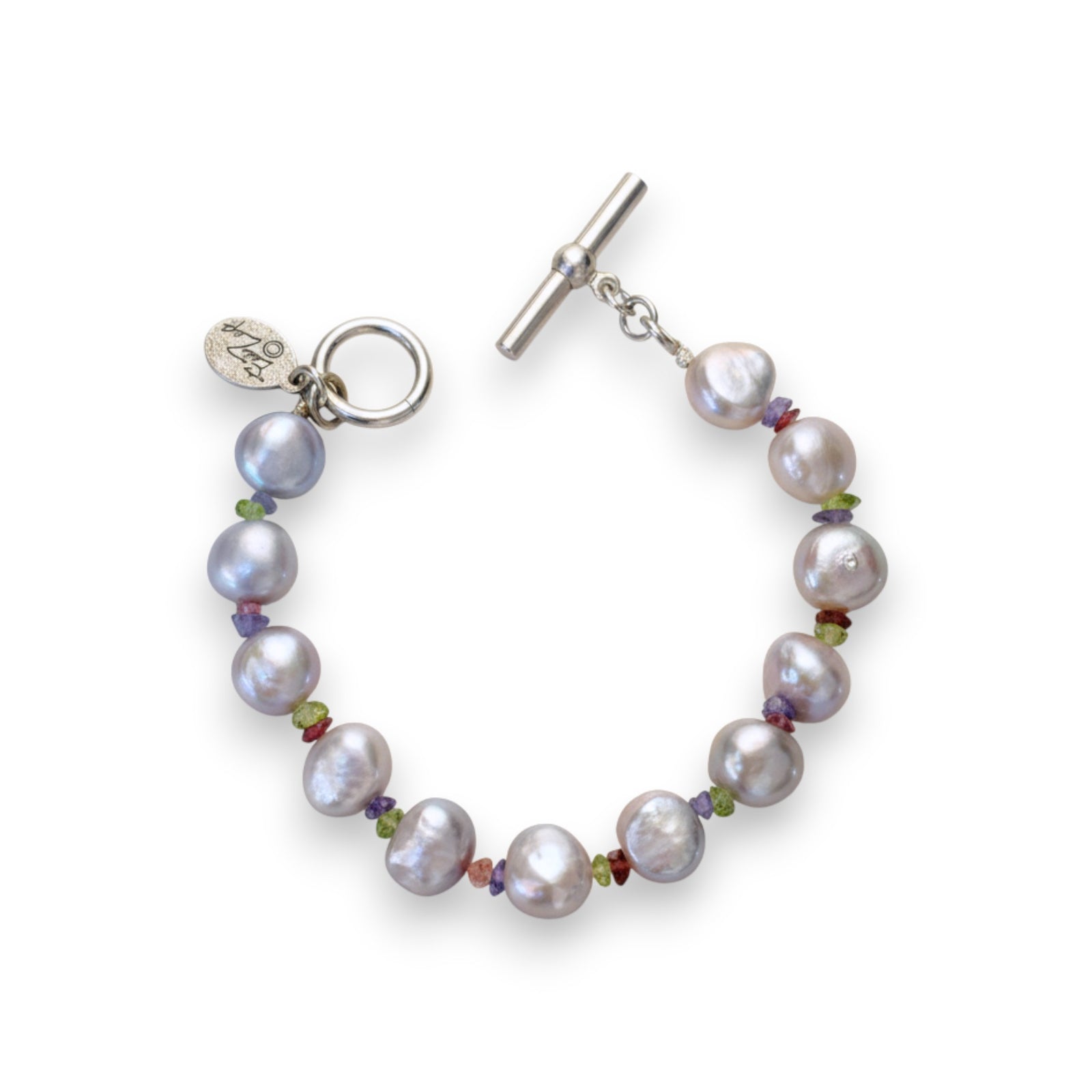 Grey Pearl & Stone Chip Bracelet