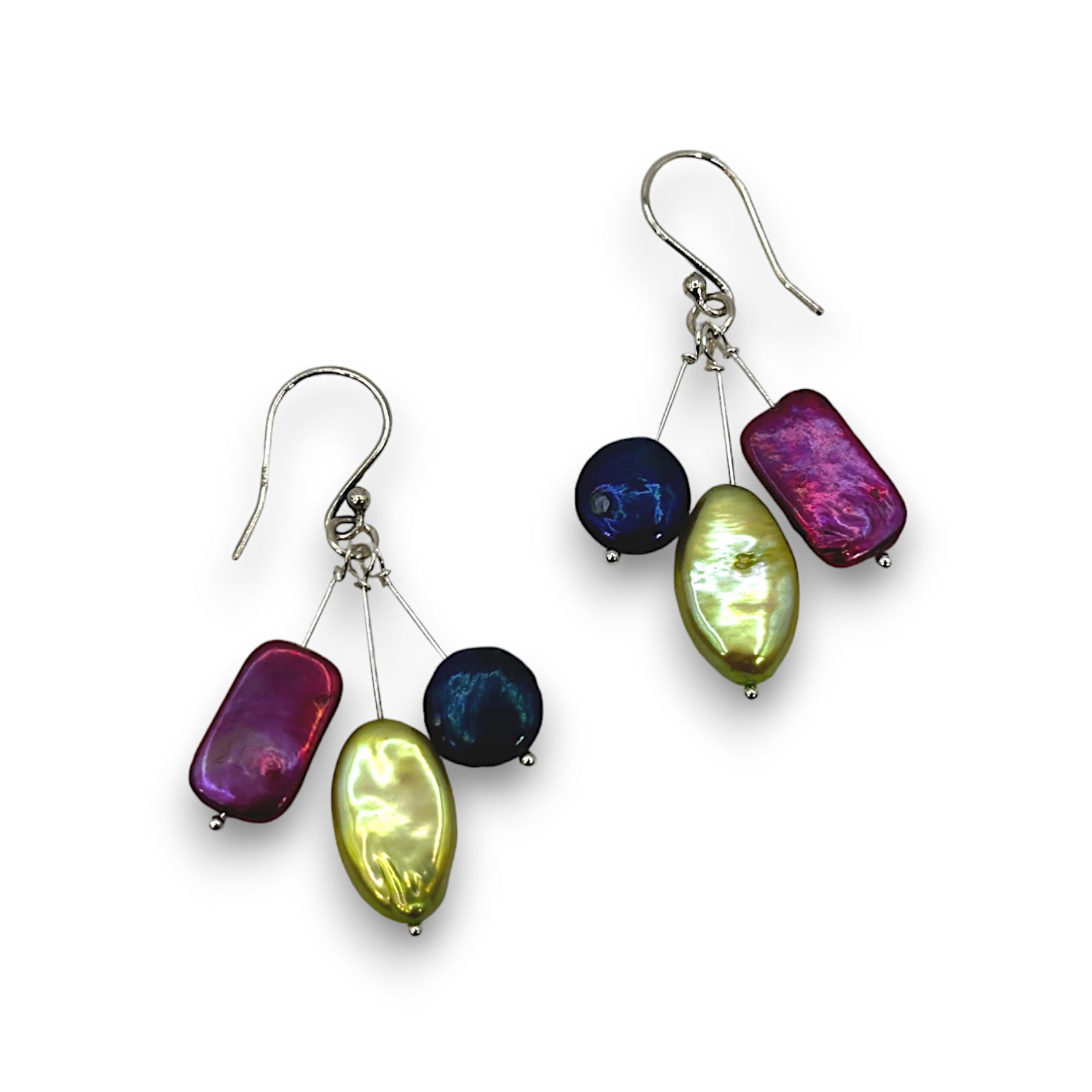 Geometric Pearl Drop Earrings