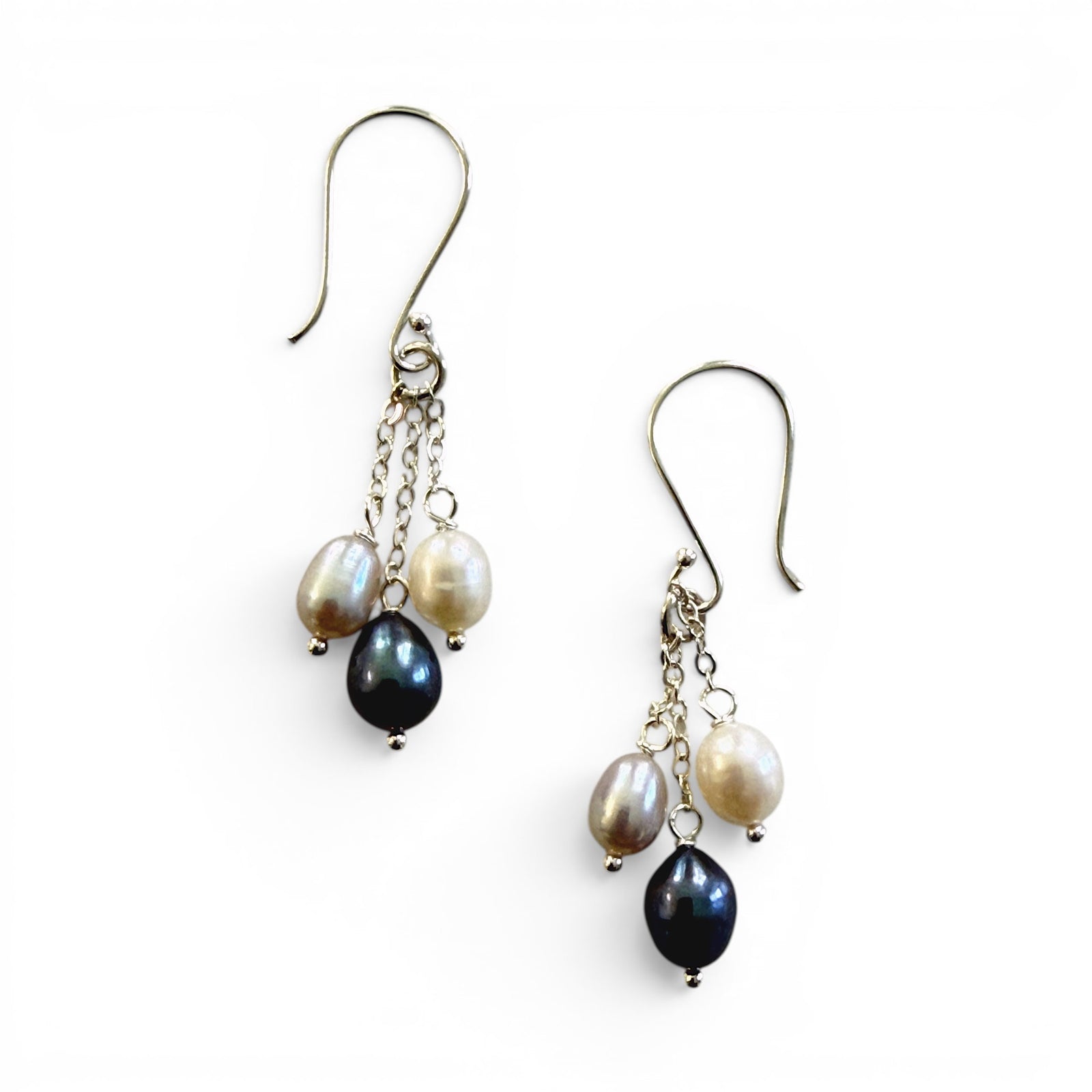 Trio Pearl Drop Earrings
