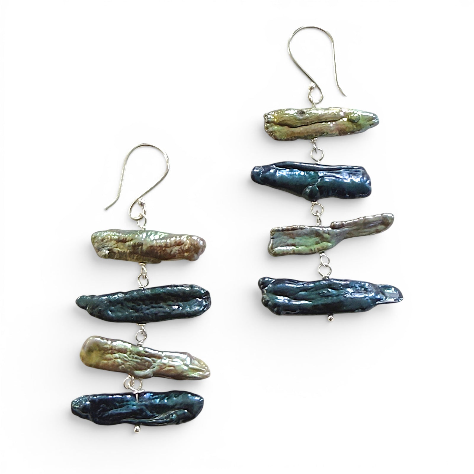 Cascading Stick Pearl Earrings