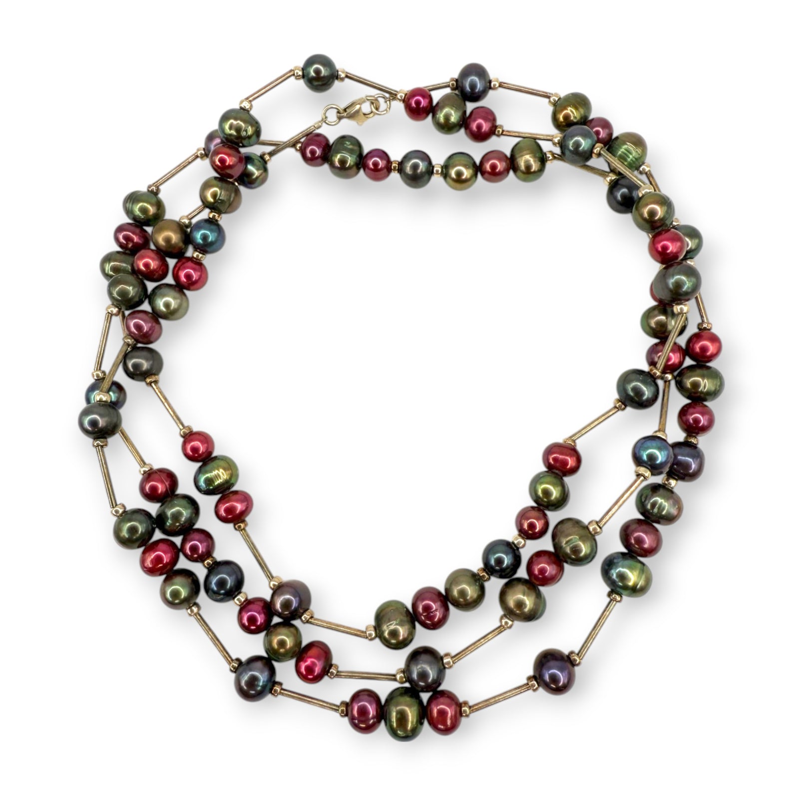 Long Potato Pearl Sterling Bar Necklace | Erica Zap Designs