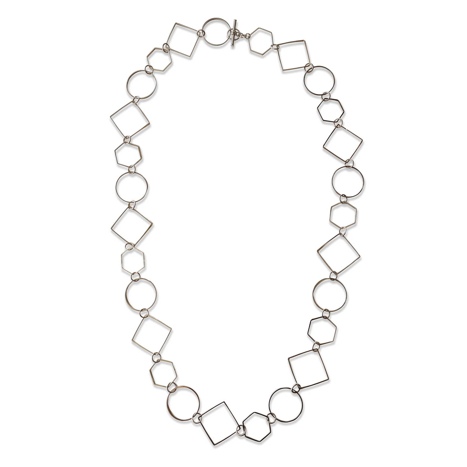 Large Geometric Link Necklace
