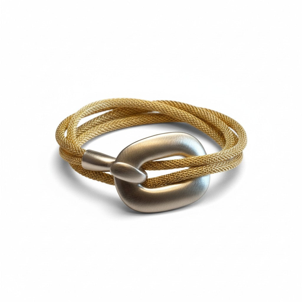 2-Strand Wrap Mesh Bracelet with Hook Clasp