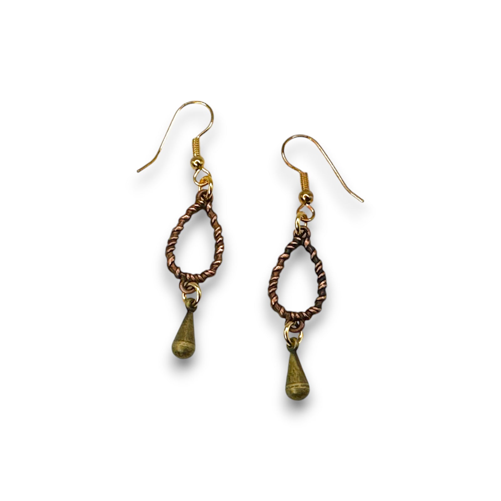 Twisted Metal Teardrop Earrings