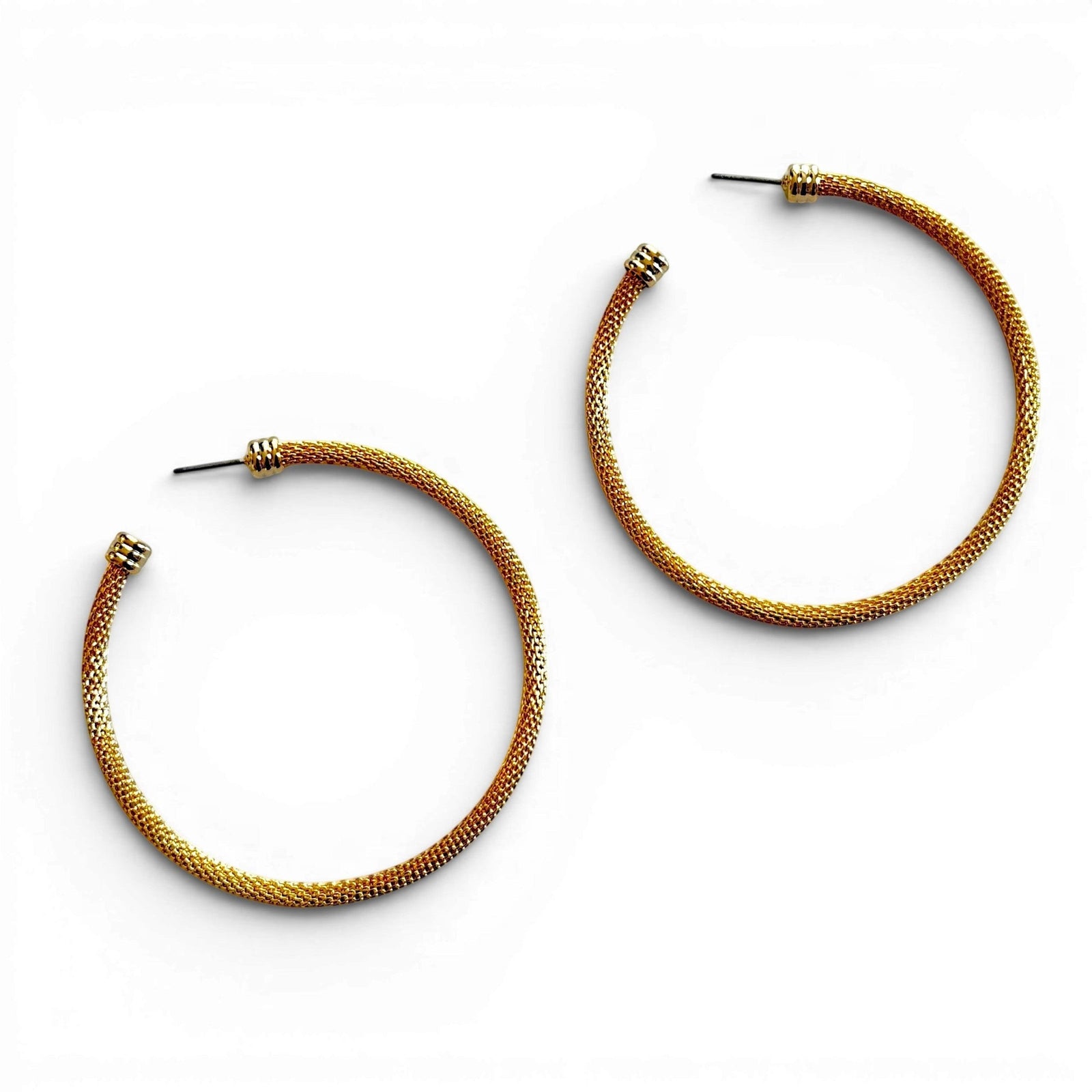 Large Mesh Hoop Earrings With Textured Detail | Erica Zap Designs