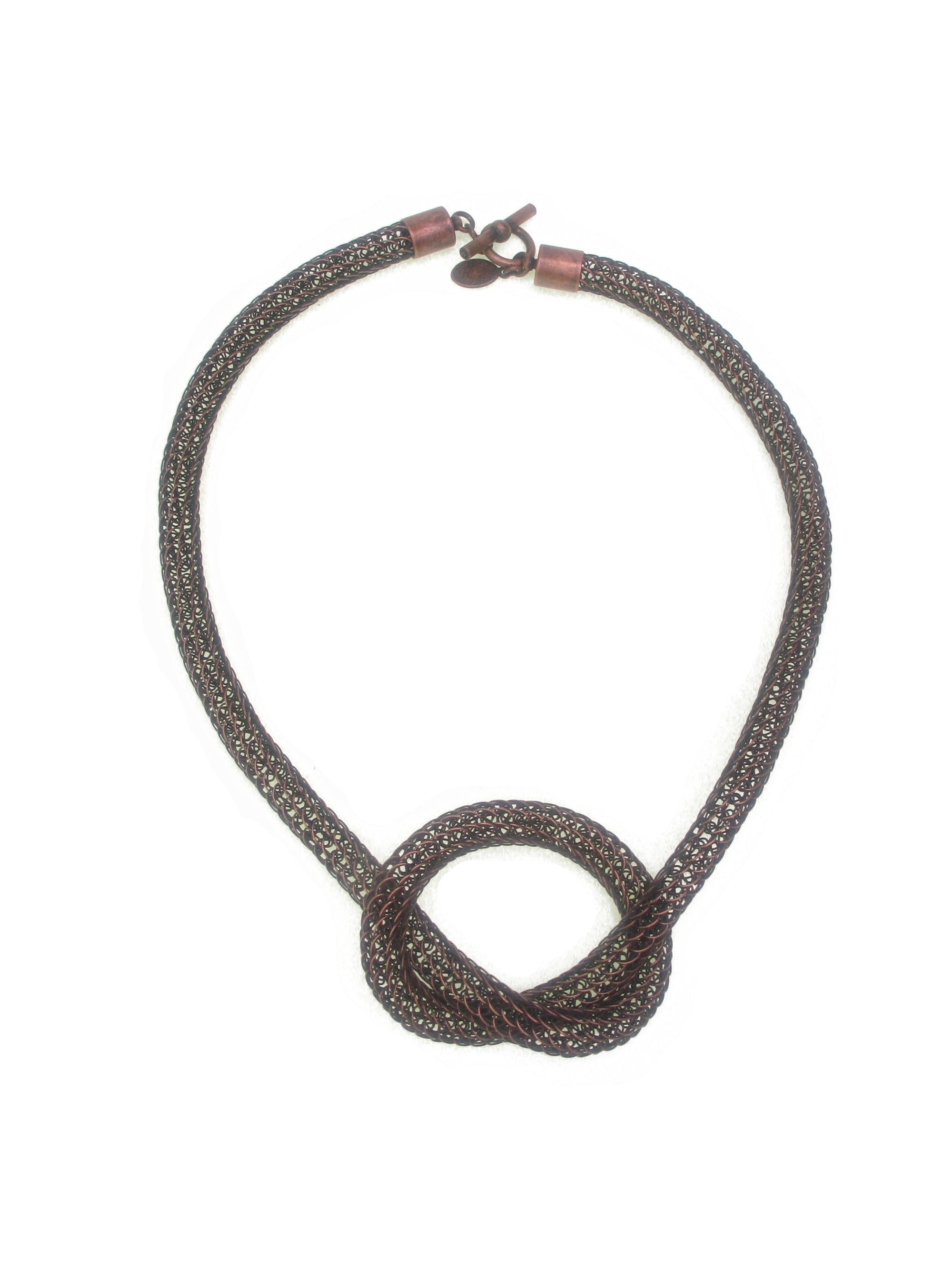 Wire Knit Mesh Necklace with Knot