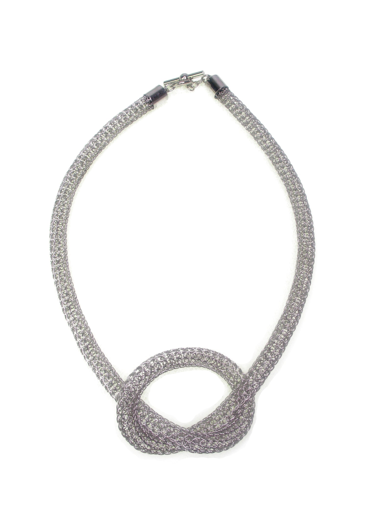Wire Knit Mesh Necklace with Knot