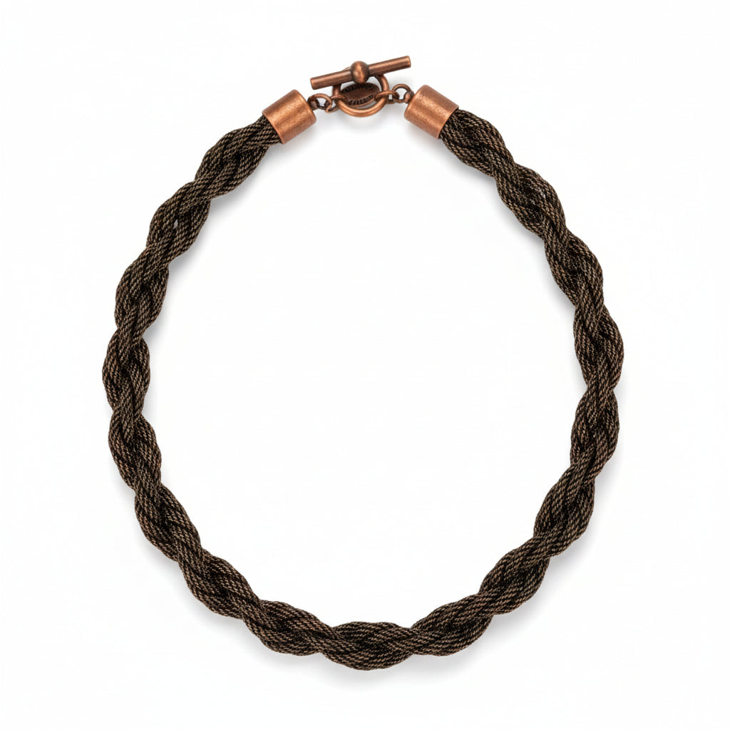 Antiqued Braided Mesh Necklace