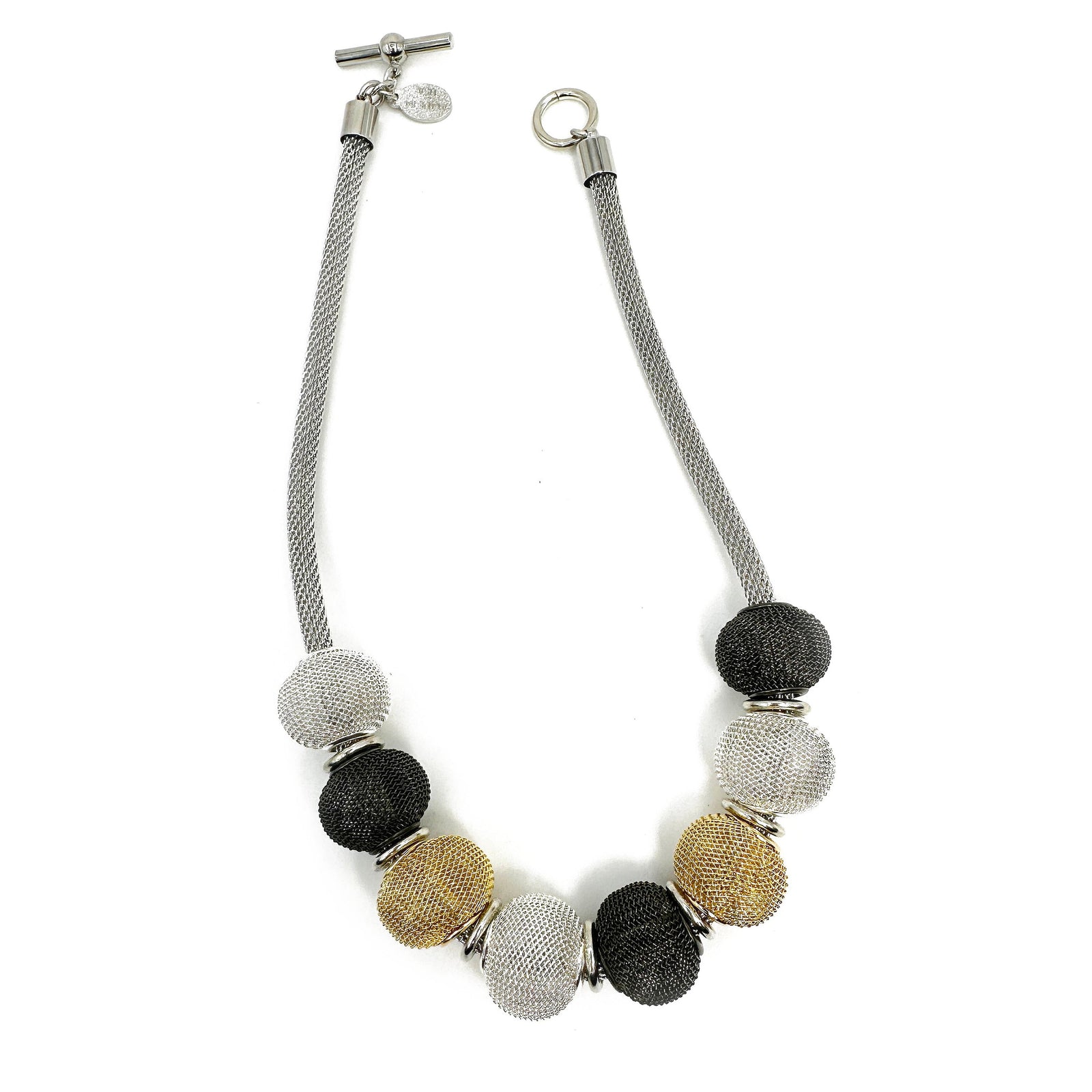 Round Mesh Bead Necklace