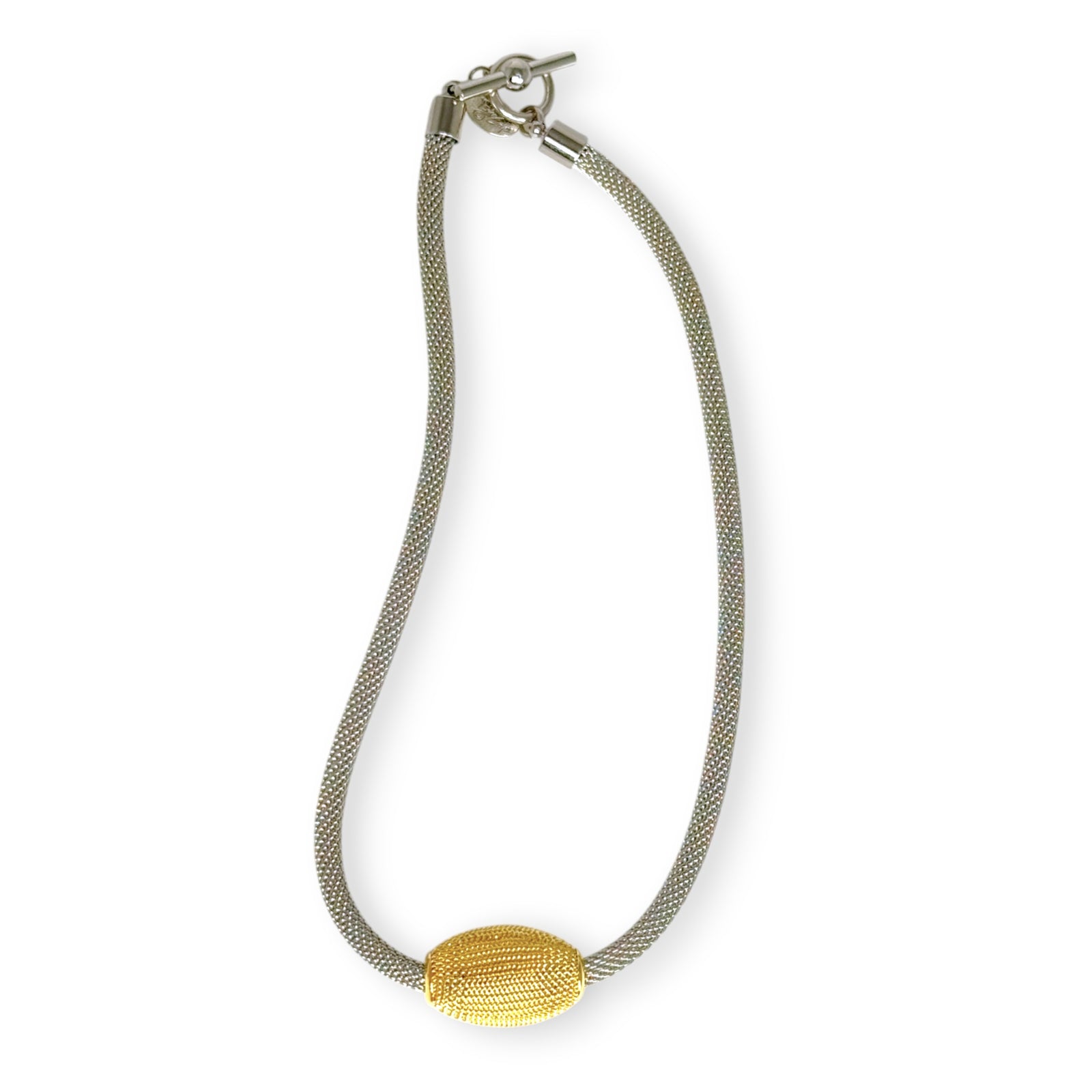 Thick Mesh Strand Necklace with Oval Mesh Bead | Erica Zap Designs