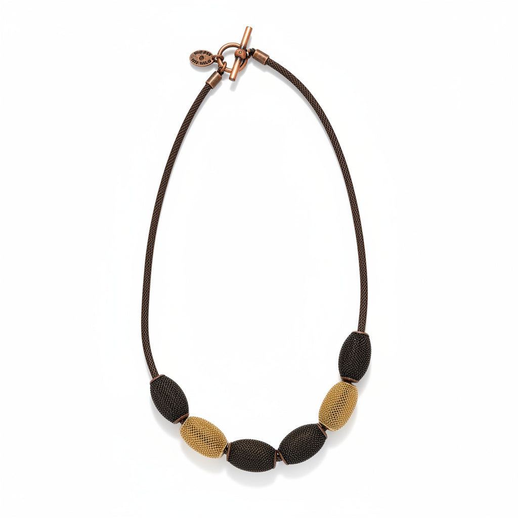 Small Oval Beads Mesh Necklace