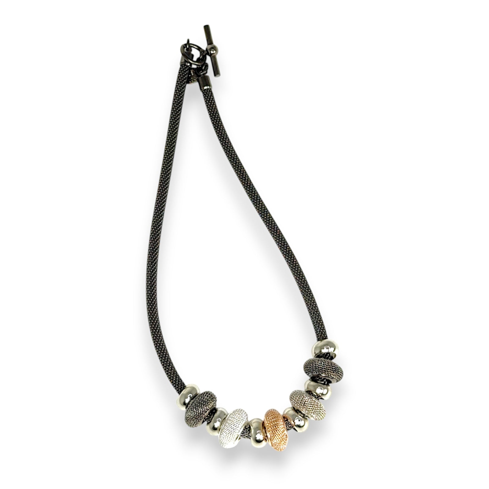 Floating Metal & Mesh Bead Necklace | Erica Zap Designs