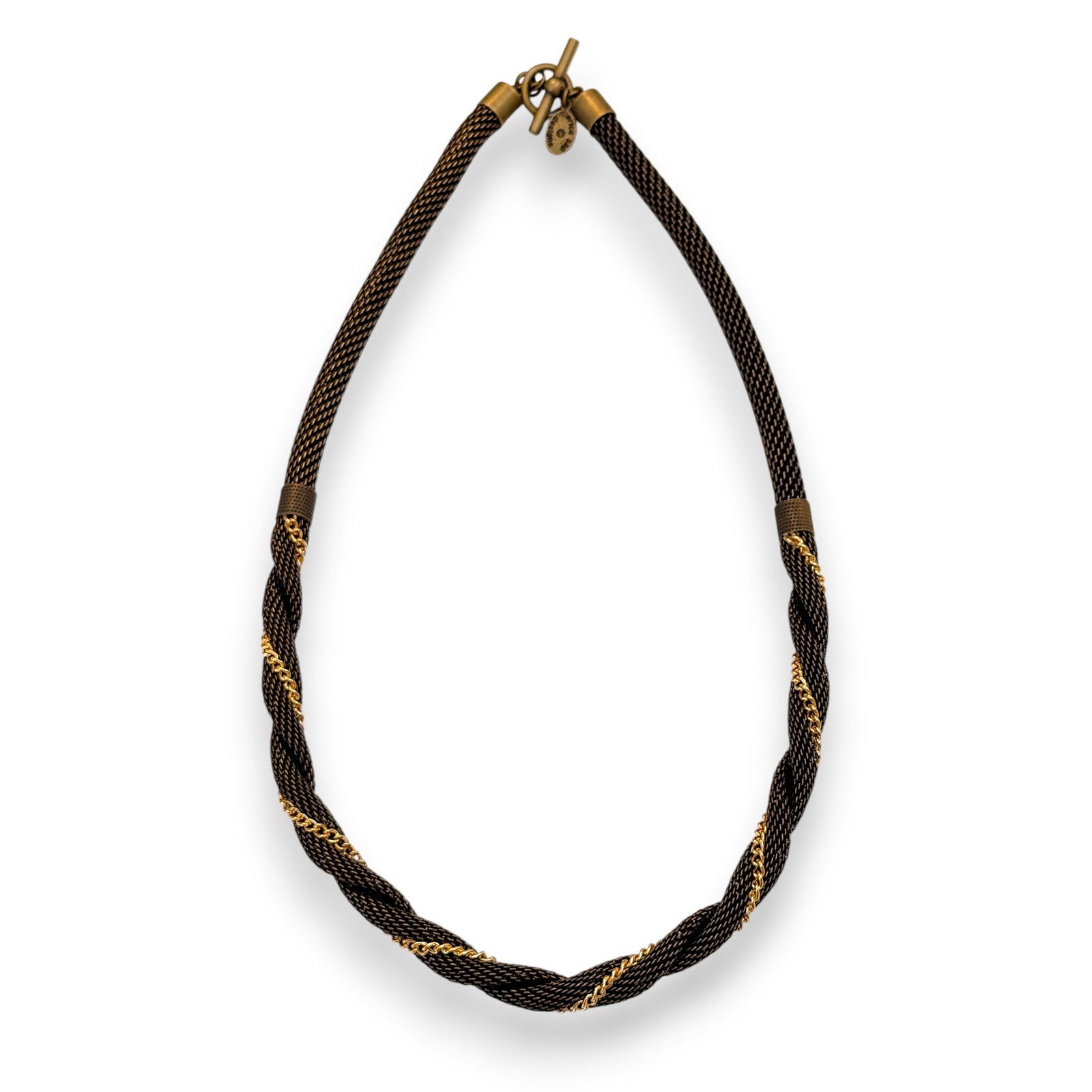 Twist Mesh and Chain Necklace