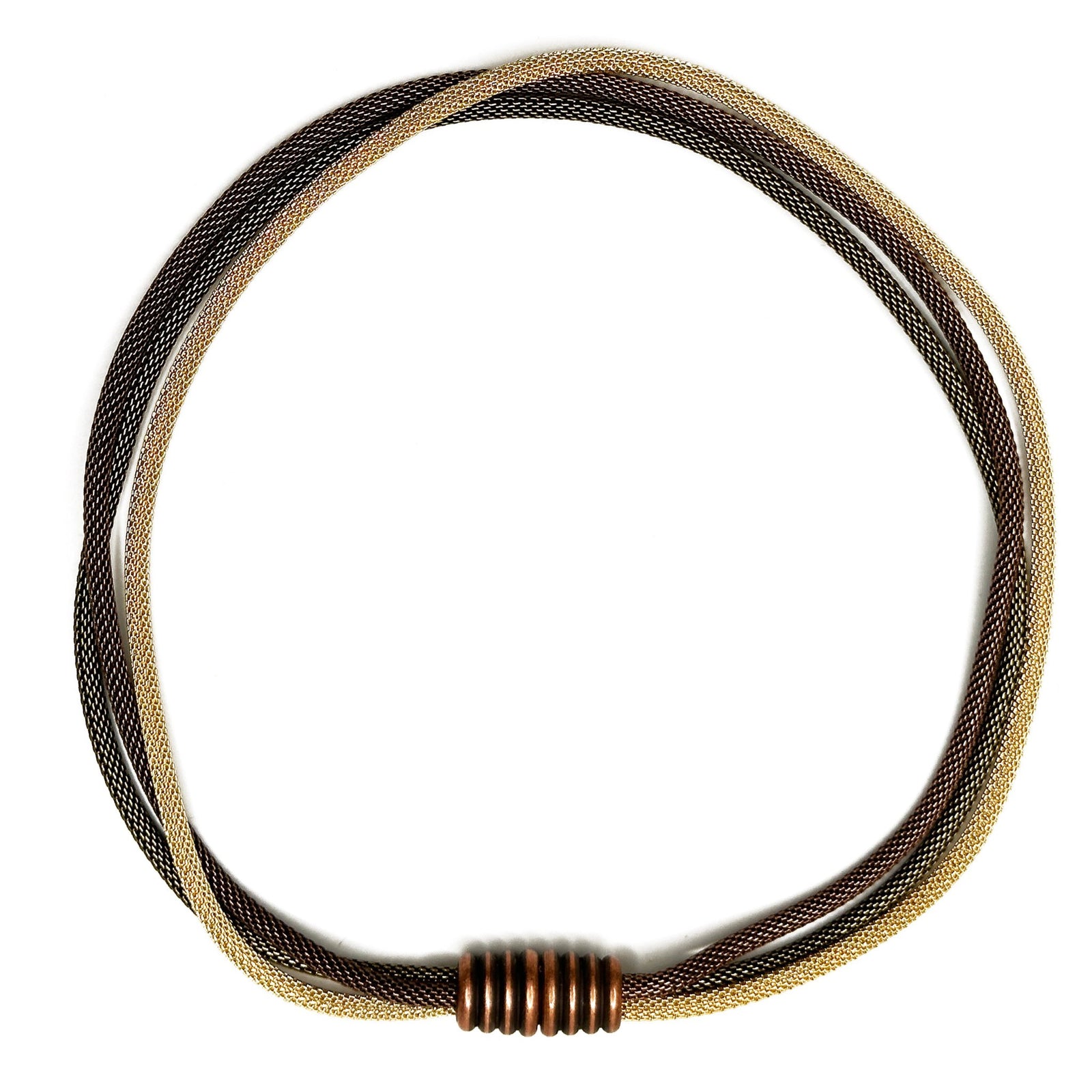 3-Strand Mesh Necklace with Magnetic Barrel Clasp