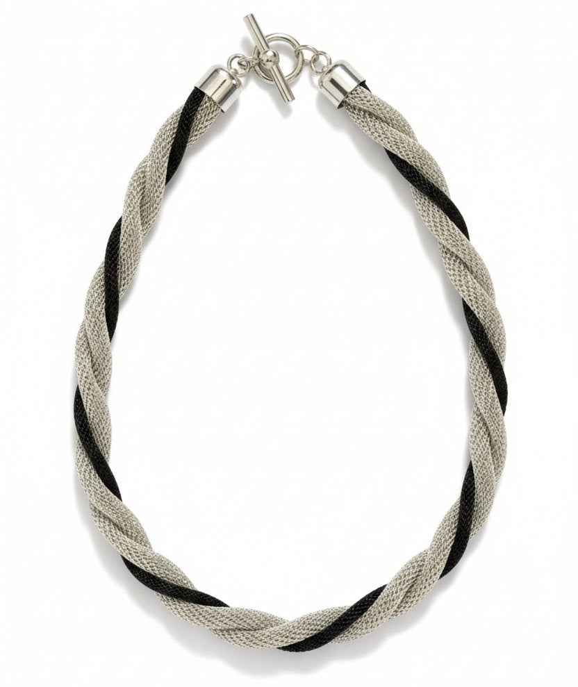 2-Tone Twisted Mesh Necklace