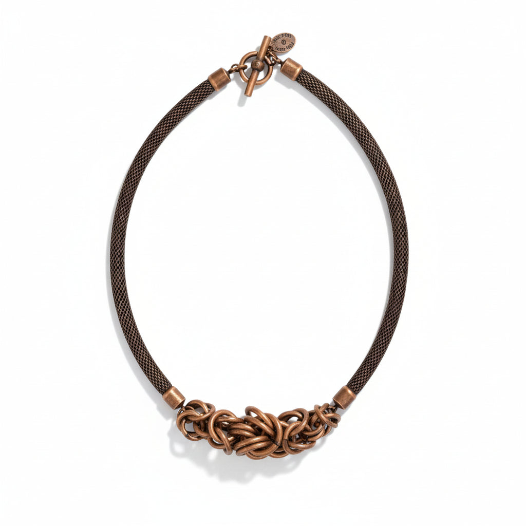 Byzantine Knot Mesh Necklace