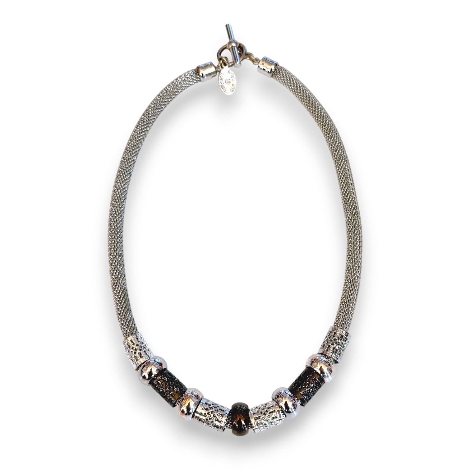 Thick Mesh Filigree Tube Necklace
