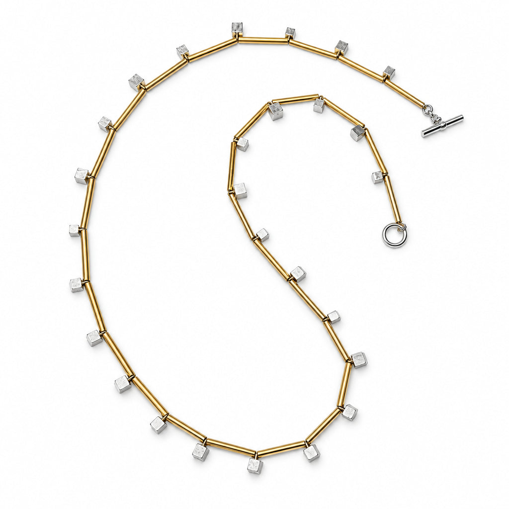 Long Tubes and Cubes Geometric Necklace