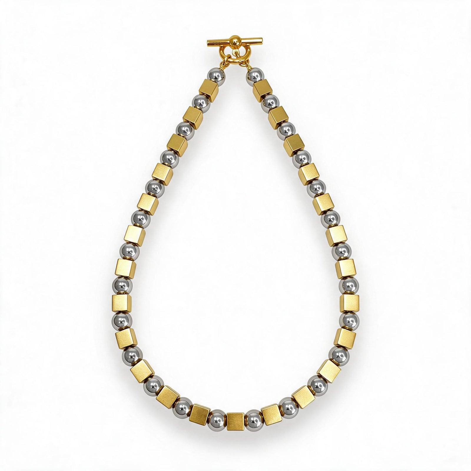Small Cube & Ball Necklace